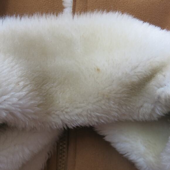 VINTAGE Kim Rogers Y2K Jacket Faux Suede Size M Women Tan Brown Faux Fur Trim - Picture 9 of 13